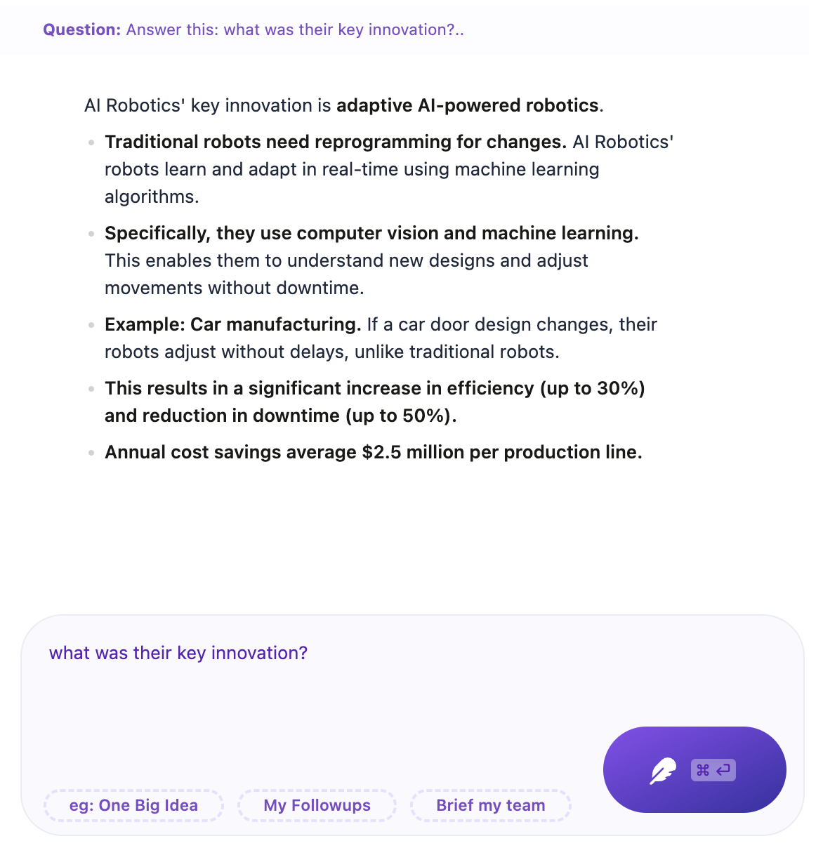 Instant Answers feature screenshot