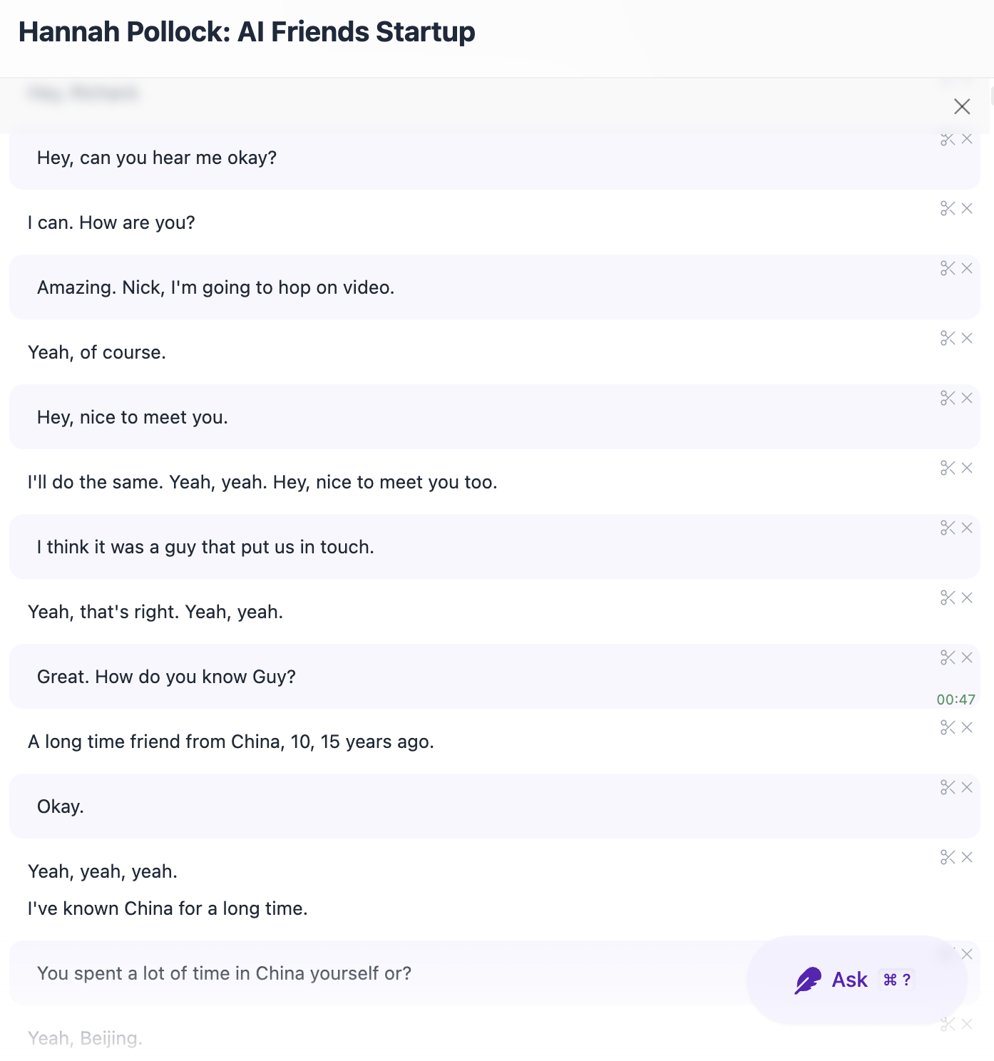 Local transcription feature screenshot